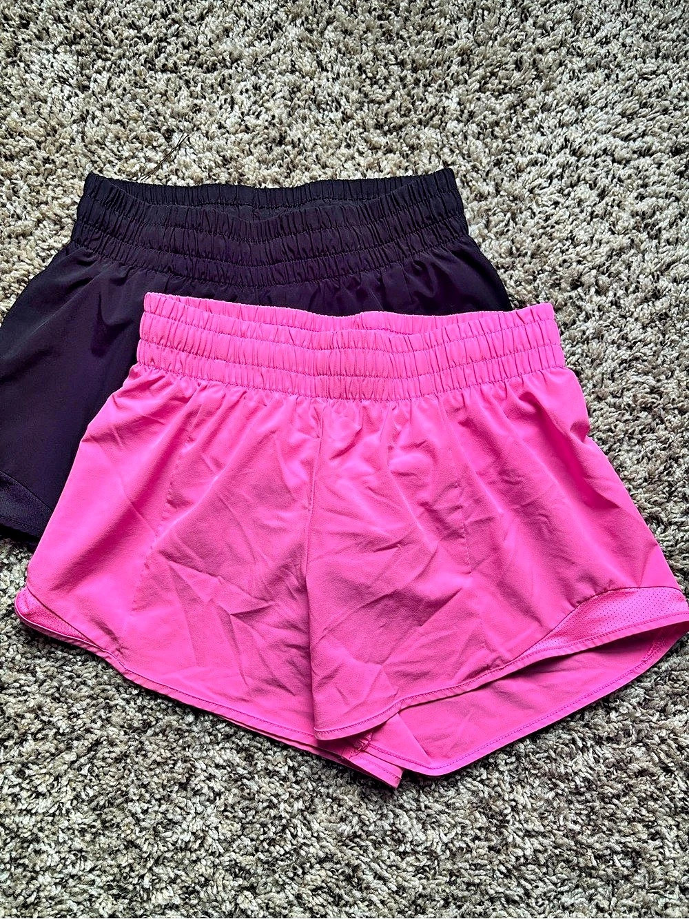 Athletic Works Girls Active Running Shorts Pink & Black